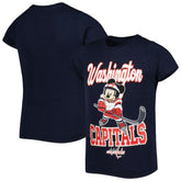 Washington Capitals Girls Youth Mickey Mouse Go Team Go T-Shirt Navy