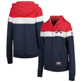 Atlanta Braves Women's Colorblock Full-Zip Hoodie Jacket - Heather Navy | New Era