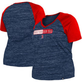 Boston Red Sox Women's Plus Size Space Dye Raglan V-Neck T-Shirt - Navy | New Era
