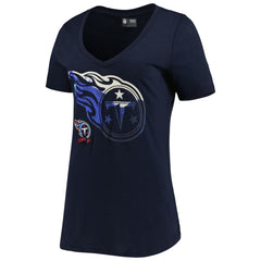 Tennessee Titans New Era Women's Ink Dye Sideline V-Neck T-Shirt - Navy outlet