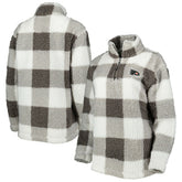 Philadelphia Flyers G-III 4Her by Carl Banks Women's Logo Plaid Sherpa Quarter-Zip Jacket Gray/White