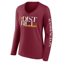 Washington Commanders Women's Hometown Sweep Long Sleeve V-Neck T-Shirt - Burgundy cheap