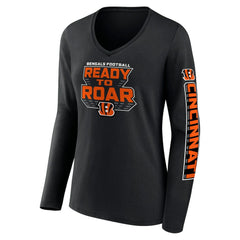 Cincinnati Bengals Women's Hometown Sweep Long Sleeve V-Neck T-Shirt - Black for sale