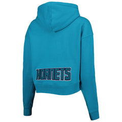 Charlotte Hornets Pro Standard Women's Classic Fleece Cropped Pullover Hoodie - Teal for sale