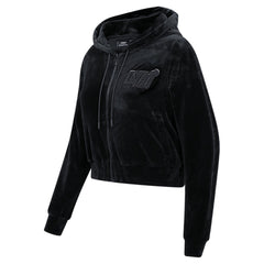 Miami Heat Pro Standard Women's Triple Black Velour Full-Zip Hoodie cheap