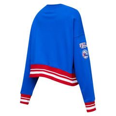 Philadelphia 76ers Pro Standard Women's Mash Up Pullover Sweatshirt - Royal sale
