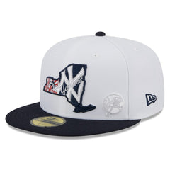 New York Yankees State 59FIFTY Fitted Hat - White/Navy | New Era
