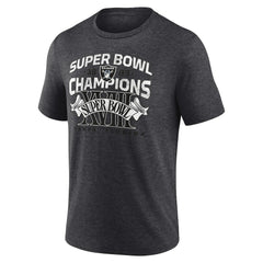 Las Vegas Raiders Hometown Old-Fashioned Super Bowl XVIII Champions Tri-Blend T-Shirt - Charcoal discount