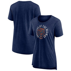 Chicago Bears Women's Hometown First Down Tri-Blend T-Shirt - Heather Navy outlet
