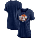 Denver Broncos Women's Hometown First Down Tri-Blend T-Shirt - Heather Navy discount