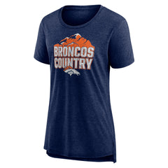 Denver Broncos Women's Hometown First Down Tri-Blend T-Shirt - Heather Navy discount
