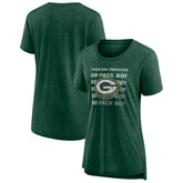 Green Bay Packers Women's Hometown First Down Tri-Blend T-Shirt - Heather Green discount