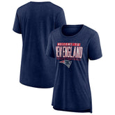 New England Patriots Women's Hometown First Down Tri-Blend T-Shirt - Heather Navy discount