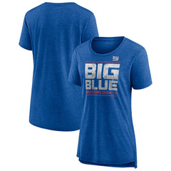 New York Giants Women's Hometown First Down Tri-Blend T-Shirt - Heather Royal outlet