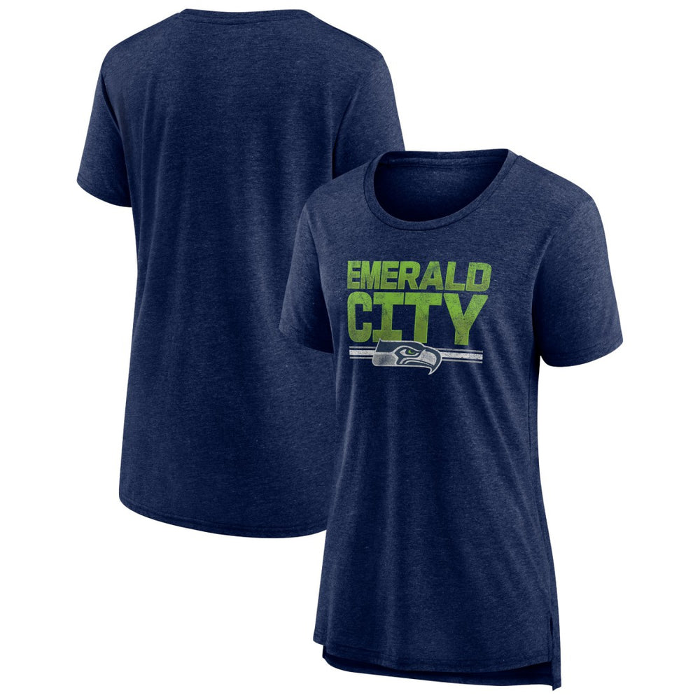 Seattle Seahawks Women's Hometown First Down Tri-Blend T-Shirt - Heather College Navy sale
