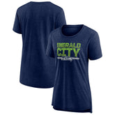 Seattle Seahawks Women's Hometown First Down Tri-Blend T-Shirt - Heather College Navy sale