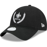 New Orleans Saints New Era Women's Leaves 9TWENTY Adjustable Hat - Black cheap
