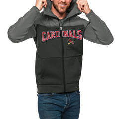 St. Louis Cardinals Antigua Wordmark Protect Full-Zip Hoodie - Steel/Charcoal