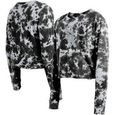 Chicago White Sox Women's Tie-Dye Cropped Long Sleeve T-Shirt - Black | New Era