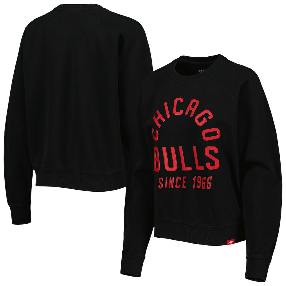 Chicago Bulls Sportiqe Women's Ashlyn Brava Raglan Pullover Sweatshirt - Black cheap
