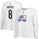 Colorado Avalanche Profile Women's Plus Size Distressed Printed Name & Number Long Sleeve T-Shirt White