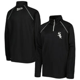 Chicago White Sox Stitches Youth Team Raglan Quarter-Zip Jacket - Black
