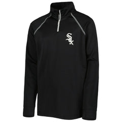Chicago White Sox Stitches Youth Team Raglan Quarter-Zip Jacket - Black