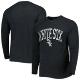 Chicago White Sox Concepts Sport Inertia Raglan Long Sleeve Henley Top - Heather Black