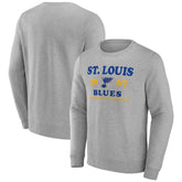 St. Louis Blues Fanatics Fierce Competitor Pullover Sweatshirt Heather Charcoal