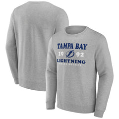 Tampa Bay Lightning Fanatics Fierce Competitor Pullover Sweatshirt Heather Charcoal