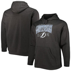 Tampa Bay Lightning Fanatics Big & Tall Dynasty Pullover Hoodie Heather Charcoal