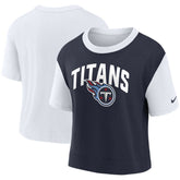 Tennessee Titans Women's High Hip Fashion T-Shirt - White/Navy | Nike outlet