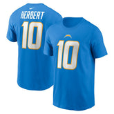 Justin Herbert Los Angeles Chargers Player Name & Number T-Shirt - Powder Blue | Nike cheap