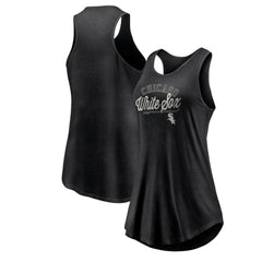 Chicago White Sox Women's Simplicity Swing Racerback Scoop Neck Tank Top - Black
