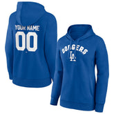 Los Angeles Dodgers Women's Personalized Team Winning Streak Pullover Hoodie - Royal