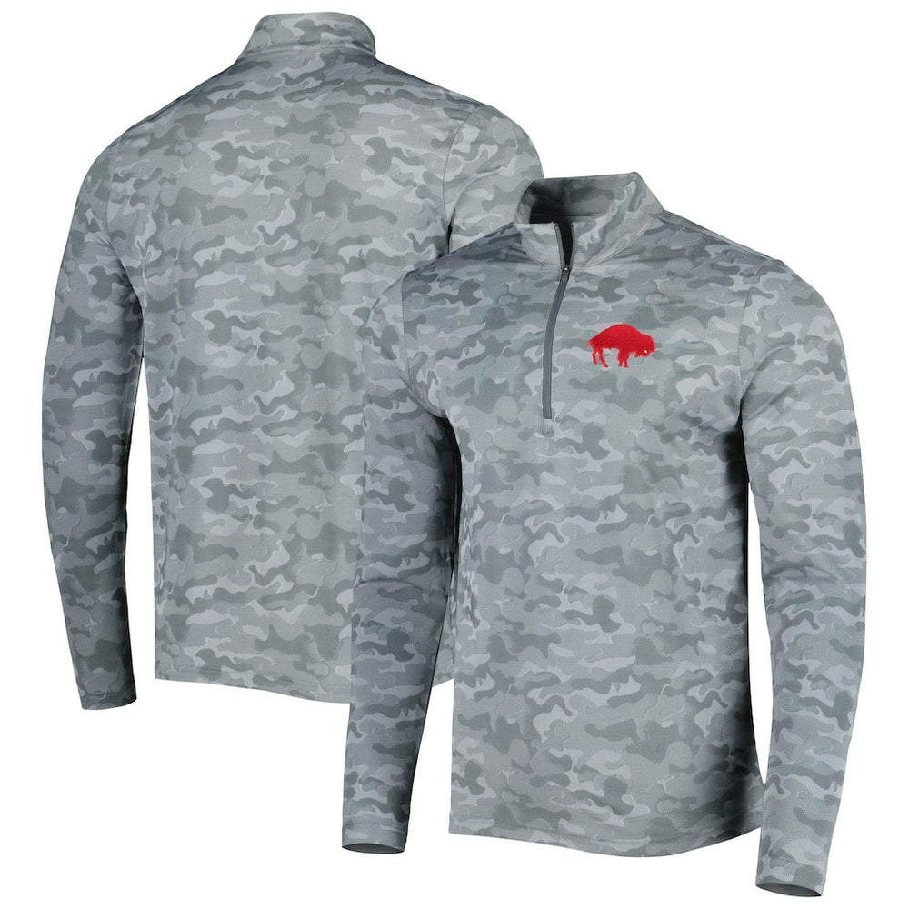 Buffalo Bills Antigua Brigade Throwback Quarter-Zip Top - Gray online