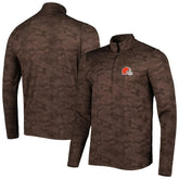 Cleveland Browns Antigua Brigade Quarter-Zip Sweatshirt - Brown sale