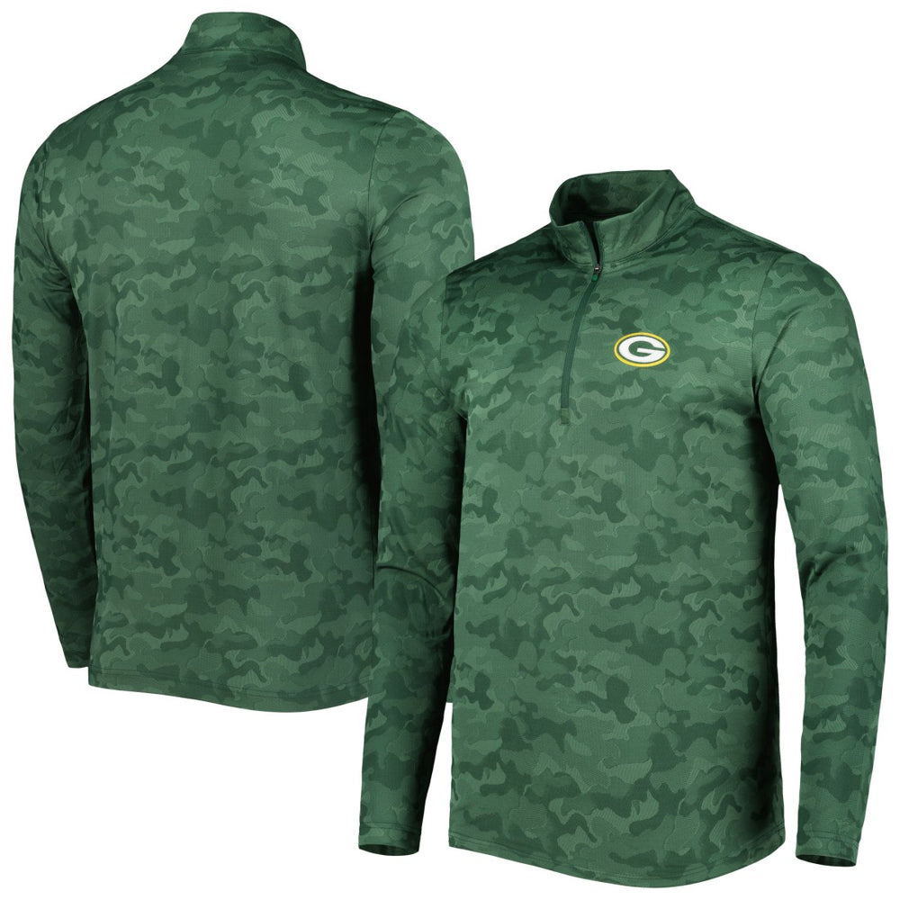 Green Bay Packers Antigua Brigade Quarter-Zip Sweatshirt - Green on sale