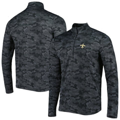 New Orleans Saints Antigua Brigade Quarter-Zip Sweatshirt - Black sale
