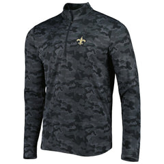 New Orleans Saints Antigua Brigade Quarter-Zip Sweatshirt - Black sale