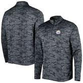 Pittsburgh Steelers Antigua Brigade Quarter-Zip Sweatshirt - Black on sale