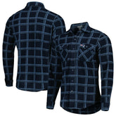 New England Patriots Antigua Industry Flannel Button-Up Shirt Jacket - Navy outlet