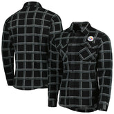 Pittsburgh Steelers Antigua Industry Flannel Button-Up Shirt Jacket - Black on sale