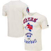 Texas Rangers Pro Standard Cooperstown Collection Old English T-Shirt - Cream