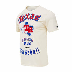 Texas Rangers Pro Standard Cooperstown Collection Old English T-Shirt - Cream