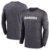 Las Vegas Raiders Sideline Team Velocity Performance Long Sleeve T-Shirt - Black | Nike for sale