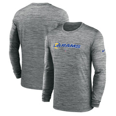 Los Angeles Rams Sideline Team Velocity Performance Long Sleeve T-Shirt - Heather Gray | Nike sale