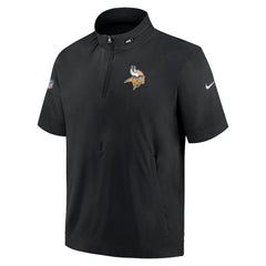 Minnesota Vikings Sideline Coach Short Sleeve Hoodie Quarter-Zip Jacket - Black | Nike outlet