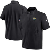 Jacksonville Jaguars Sideline Coach Short Sleeve Hoodie Quarter-Zip Jacket - Black | Nike outlet