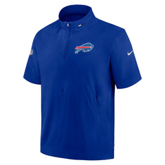 Buffalo Bills Sideline Coach Short Sleeve Hoodie Quarter-Zip Jacket - Royal | Nike for sale